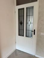 Opdekdeur met glas inleg, Ophalen, Gebruikt, 80 tot 100 cm, Binnendeur