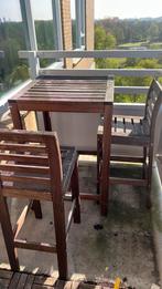 Ikea hoge tafel met 2 krukken, Ophalen, Zo goed als nieuw, Hout, 2 zitplaatsen