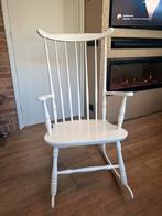 Witte houten schommelstoel antieke, Huis en Inrichting, Stoelen, Gebruikt, Wit, Ophalen of Verzenden, Eén