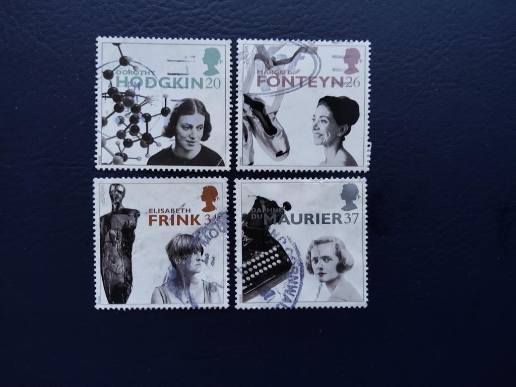 4 Britse postzegels met vrouwen, Postzegels en Munten, Postzegels | Europa | UK, Ophalen of Verzenden, Gestempeld