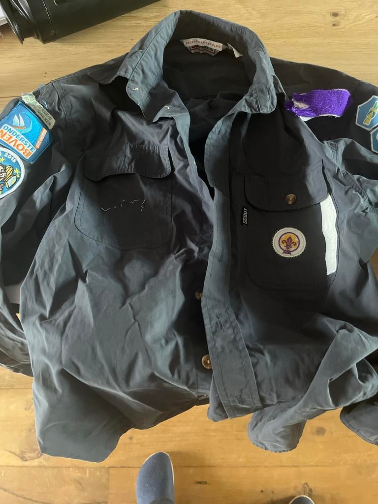 Scout uniform shirt blauw maat 164, Verzamelen, Scouting, Ophalen, Gebruikt, Kleding