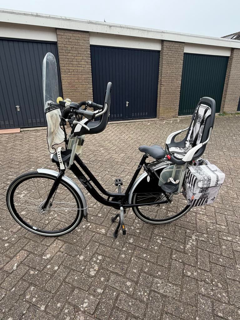 Cortina Roots mamafiets - Goed onderhouden en compleet, Fietsen en Brommers, 2 zitjes, Gebruikt, Dubbele standaard, Ophalen