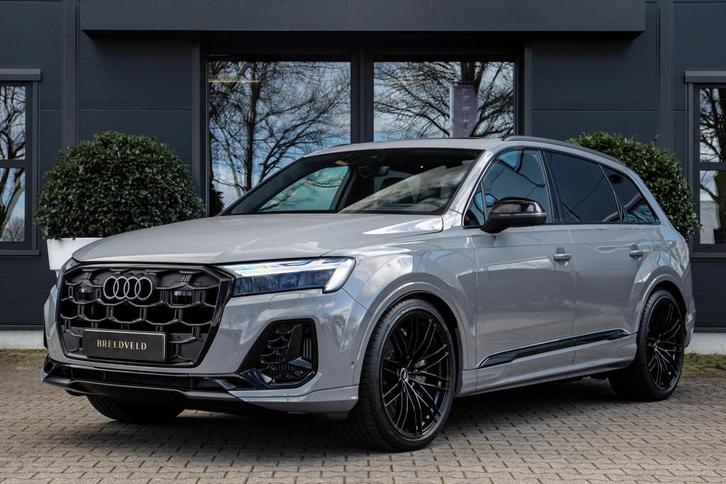 Audi SQ7 4.0 TFSI 507pk 7p Nardo Grey ABT, Keramisch, B&O Ad, Auto's, Audi, Te koop, SQ7, 360° camera, 4x4, ABS, Achteruitrijcamera
