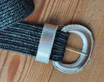 Raffia elastische modieuze zwart - zilver gesp- 85x5cm -zgan, Kleding | Dames, Riemen en Ceinturen, Ophalen of Verzenden, Zo goed als nieuw