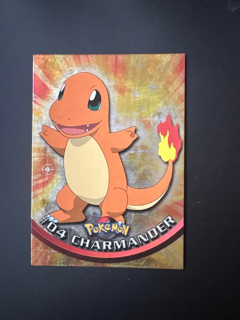 Charmander Topps Holo Pokémon kaart #04, Ophalen of Verzenden, Zo goed als nieuw, Losse kaart, Foil