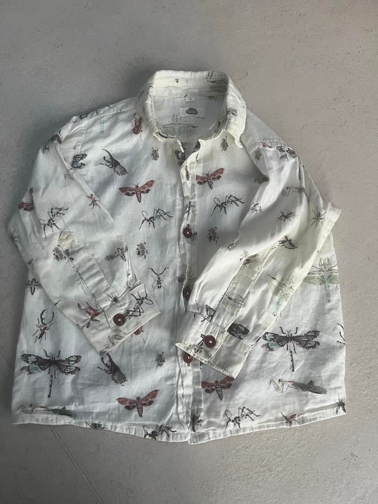 Cloud 9 blousje met insectenprint, Kinderen en Baby's, Kinderkleding | Maat 98, Gebruikt, Jongen, Overhemd of Blouse, Ophalen of Verzenden