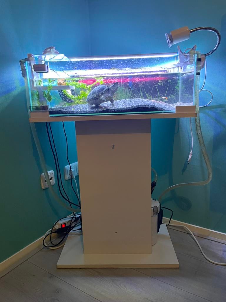 Ciano tartarium met meubel, Dieren en Toebehoren, Vissen | Aquaria en Toebehoren, Ophalen, Gebruikt, Leeg aquarium