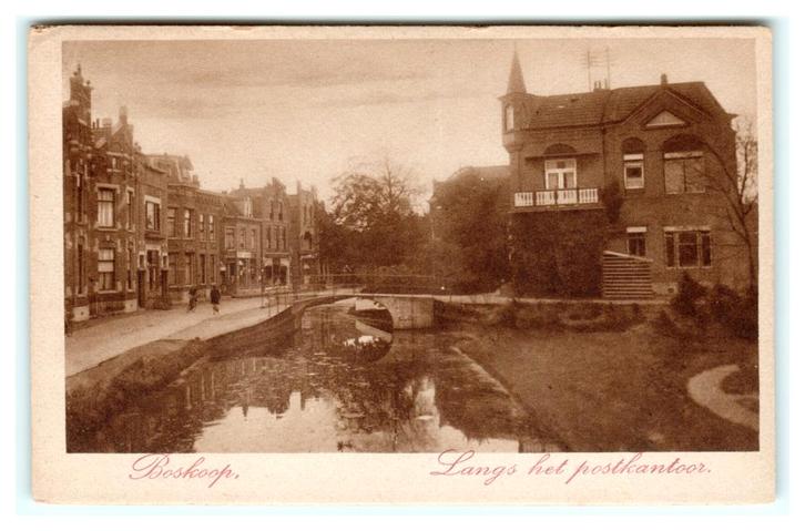 Boskoop, Langs het postkantoor. Nauta A 1576, Verzamelen, Ansichtkaarten | Nederland, Ongelopen, Zuid-Holland, Voor 1920, Verzenden