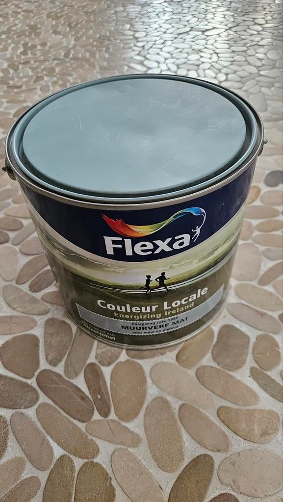 Muurverf Flexa 2,5L mat groenblauw, Ophalen of Verzenden, Nieuw