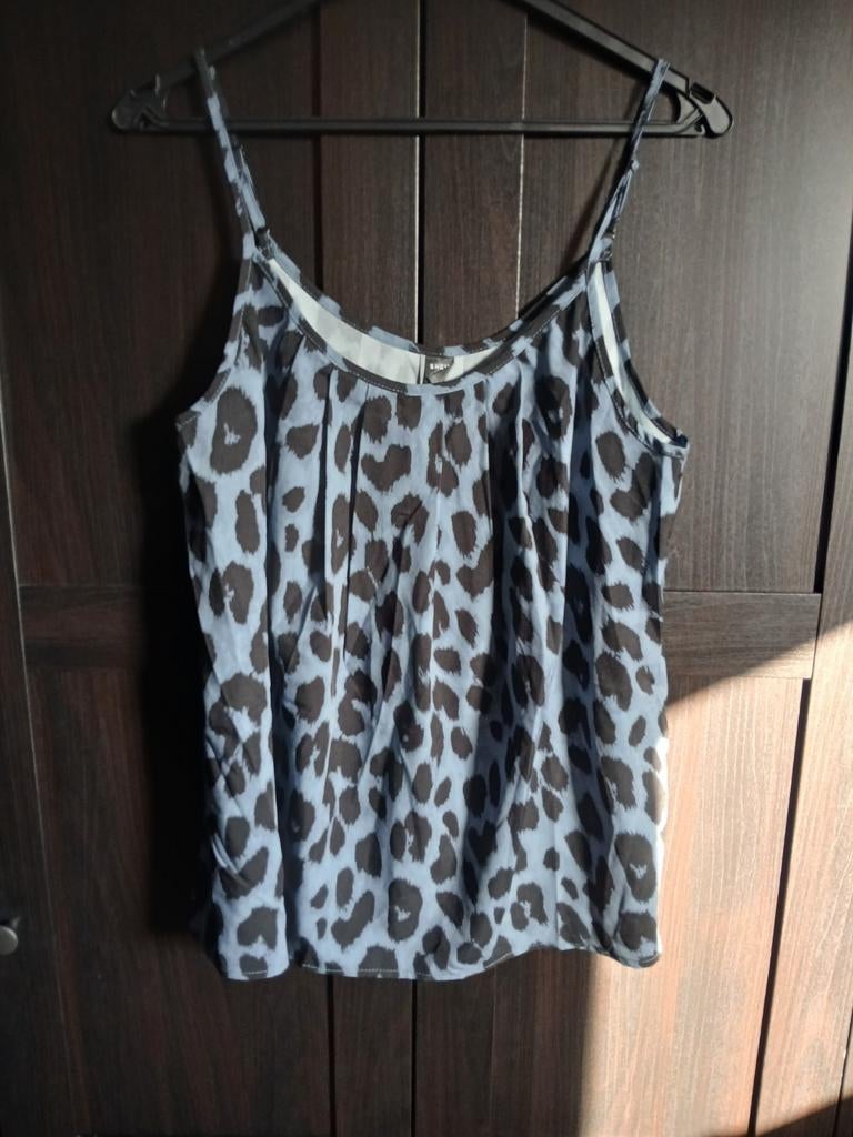 Shein Top met Luipaardprint - Maat L, Blauw, Maat 42/44 (L), Ophalen of Verzenden, Zo goed als nieuw