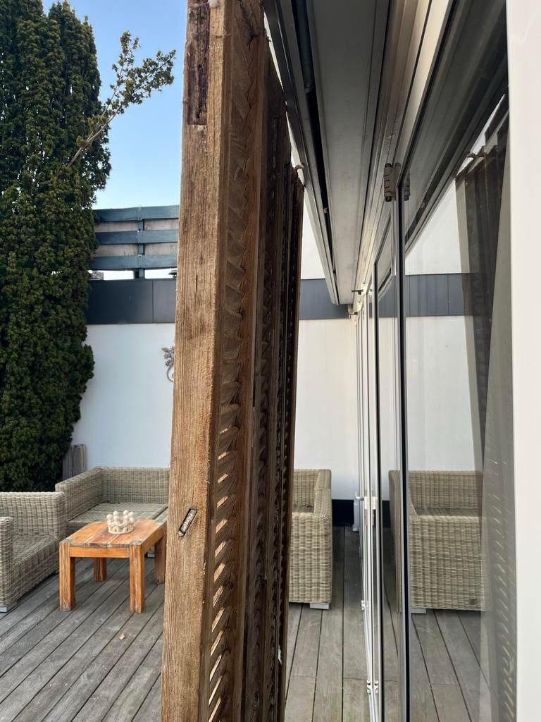 Antieke houten luiken - set van 4, Doe-het-zelf en Verbouw, Deuren en Horren, Ophalen, Gebruikt, Minder dan 80 cm, 215 cm of meer