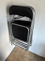 6 klapstoelen, Ophalen, Zwart, Zo goed als nieuw, Vijf, Zes of meer stoelen