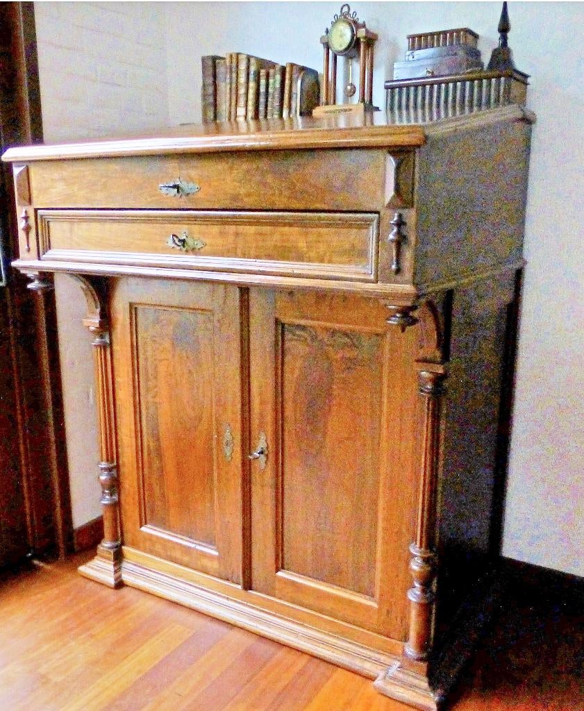 APARTE antieke grote sta-secretaire / Davenport kast schrijf, Ophalen