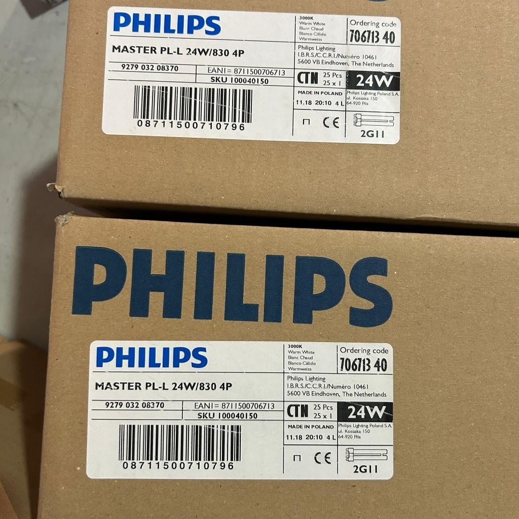 Philips PLL 24W 830 4p, nieuw in doos 50 stuks, Minder dan 30 watt, Nieuw, Overige fittingen, Ophalen of Verzenden