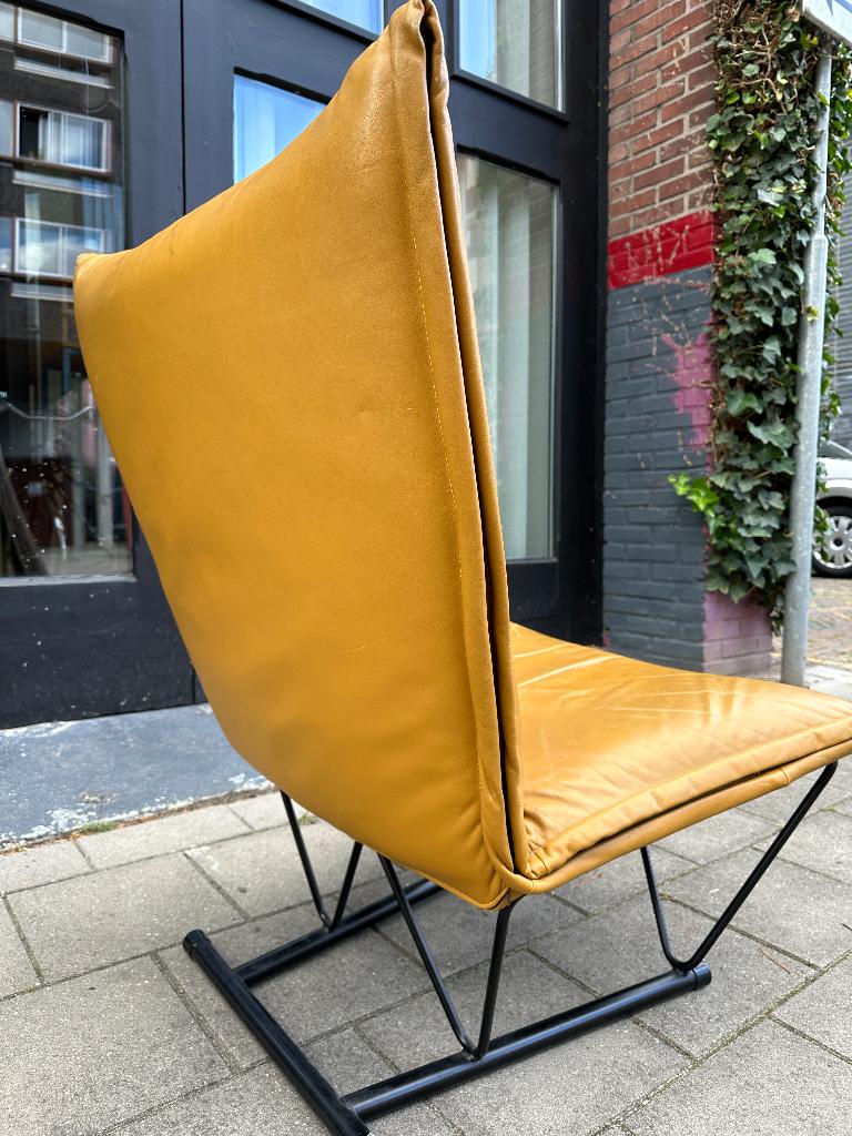 50% SALE: Vintage design fauteuil, leren Dutch design stoel, Ophalen, Gebruikt, -, Minder dan 75 cm