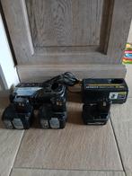 Hitachi accu's en laders (3 accu's, 2 laders), Ophalen of Verzenden, Gebruikt, Overige typen