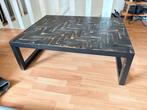 Design Salon tafel, Gebruikt, 50 tot 100 cm, 50 tot 100 cm, Stalen frame met houten blad
