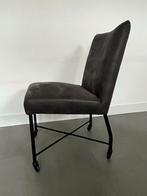 Industriële Eetkamerstoelen met wieltjes 4 stuks, Ophalen, Gebruikt, Zwart, Vier