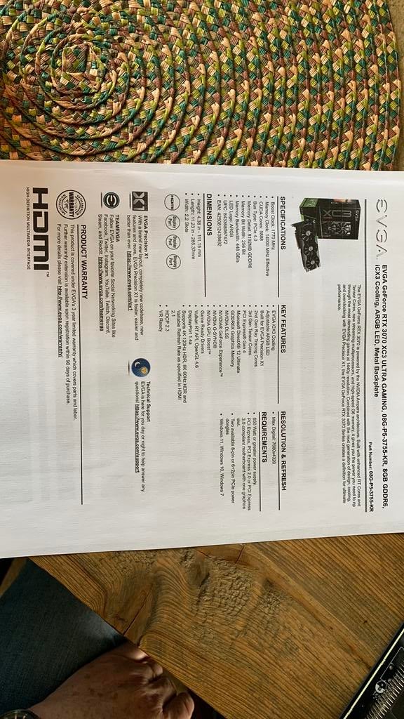 EVGA Geforce 3070 RTX XC3, Computers en Software, GDDR6, PCI-Express 4, Ophalen of Verzenden, Zo goed als nieuw