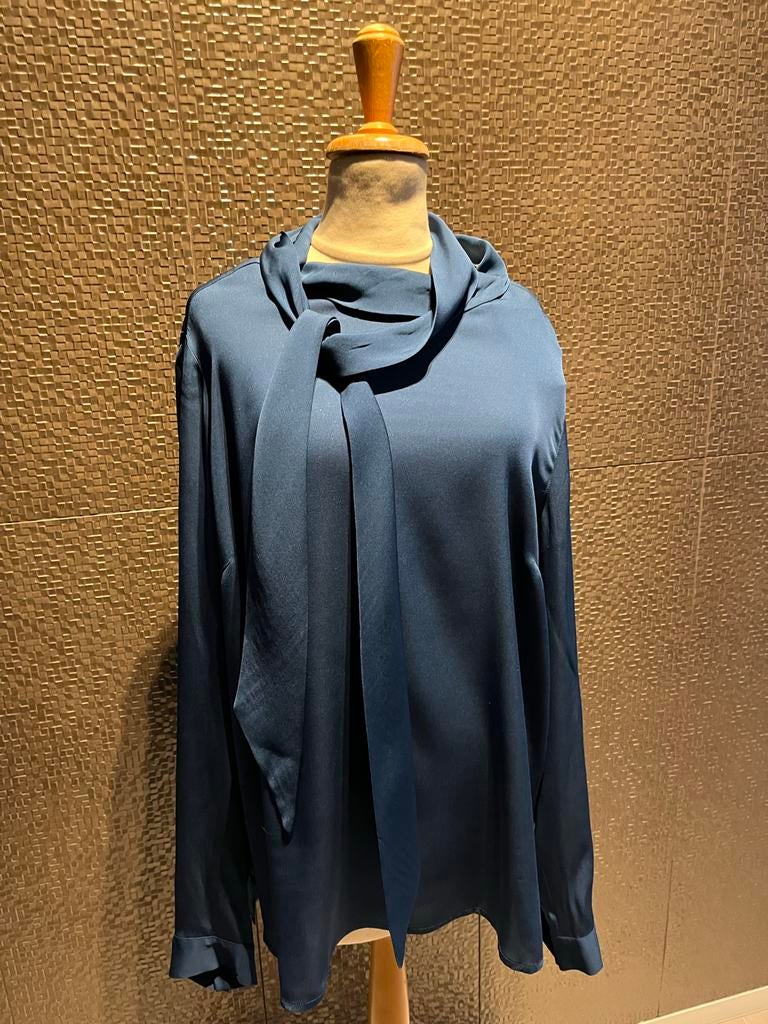 Petrol zijden blouse Claudia Sträter 46 nieuw, Ophalen of Verzenden, Nieuw, Maat 46/48 (XL) of groter, Blauw