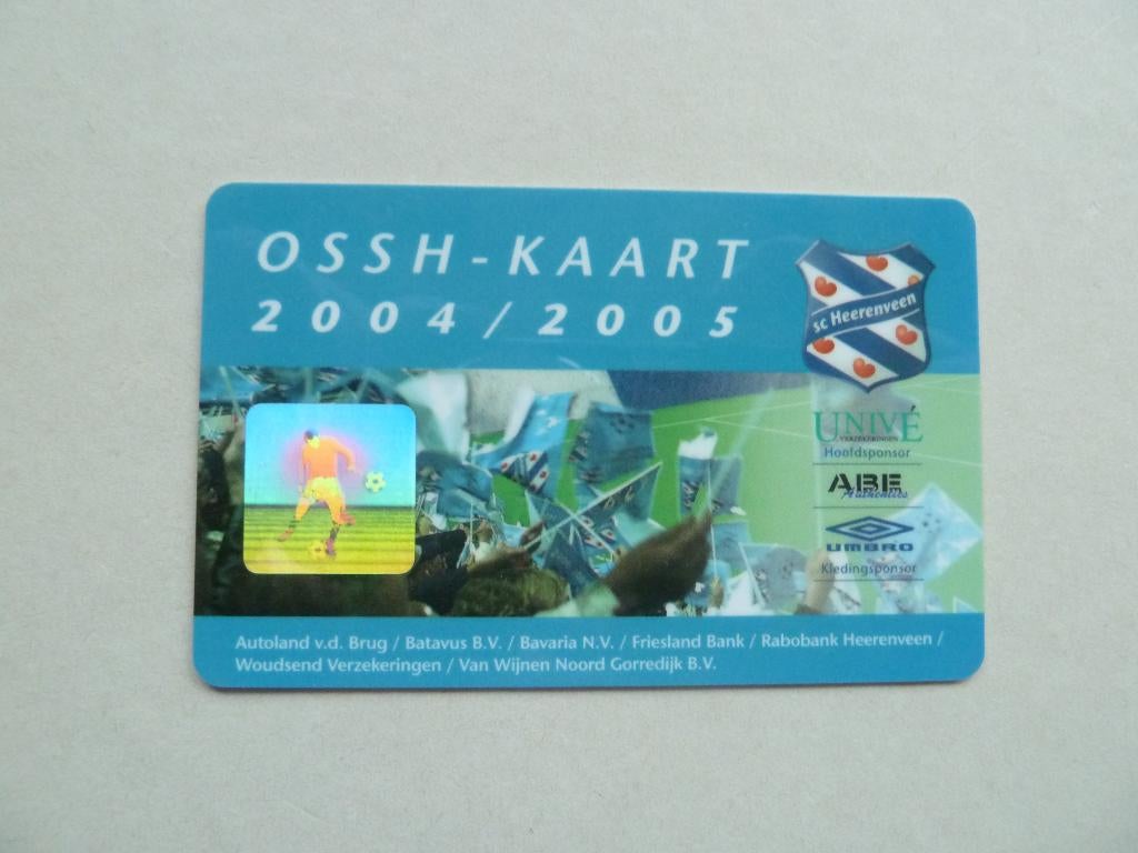 OSSH - Kaart  Sc Heerenveen  2004/05  Oranje Co-sponsor, Ophalen of Verzenden, Gebruikt, Overige binnenlandse clubs, Overige typen