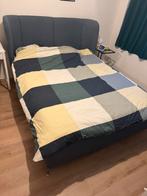 Ikea Tufjord bed with storage space and Anygda matress, Huis en Inrichting, Ophalen, Blauw, Tweepersoons, Zo goed als nieuw