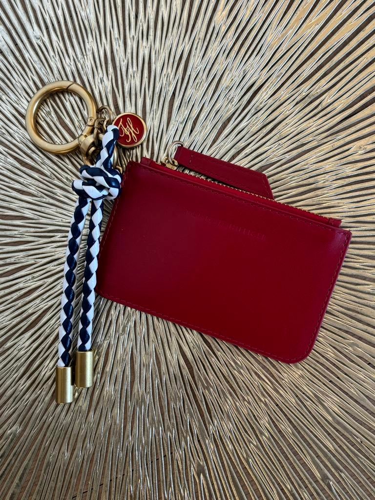 Multi charm leather keyring purse tommy, Overige merken, Ophalen of Verzenden, Zo goed als nieuw, Leer