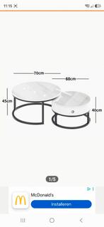 Salontafel set zwart marmerlook met lade - Nieuw in doos, Huis en Inrichting, Tafels | Salontafels, Ophalen, 50 tot 100 cm, Overige materialen