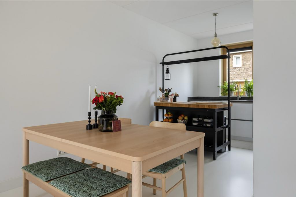 IKEA RÖNNINGE uitschuifbare tafel met stoelen en bankje, Ophalen, Gebruikt, 100 tot 150 cm, 50 tot 100 cm