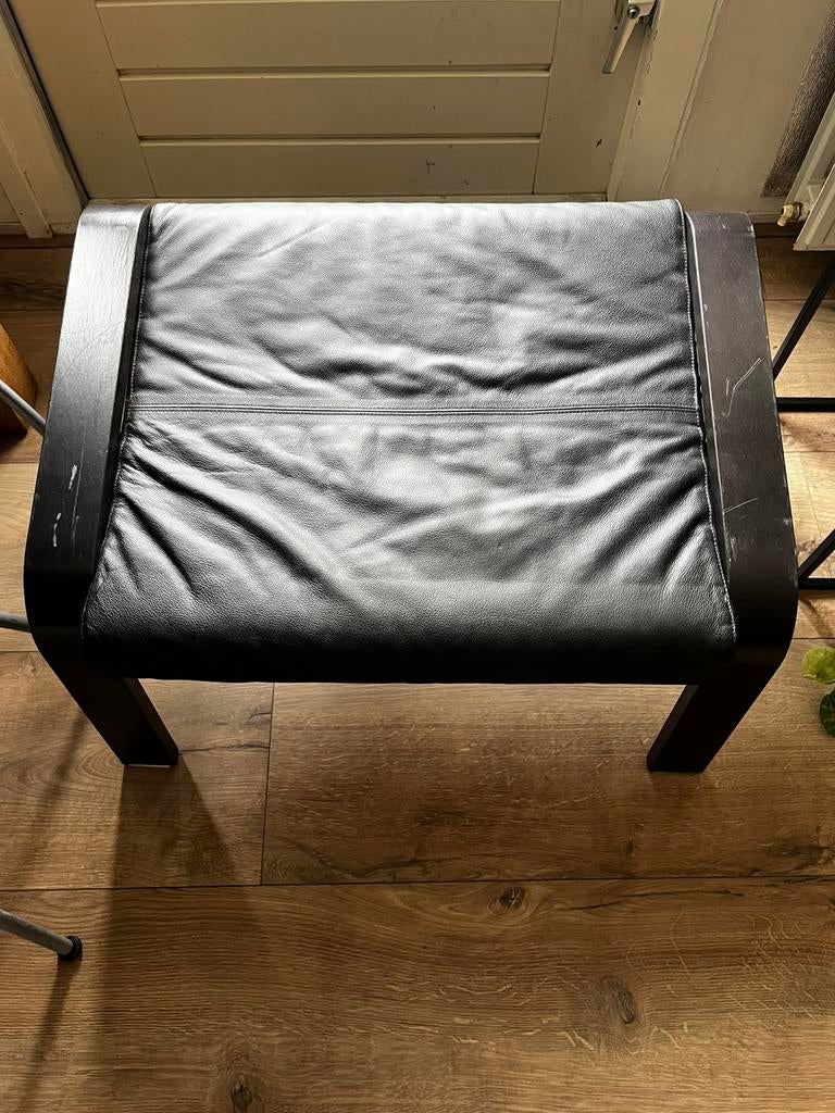 Losse voetenbank, leren bekleding. IKEA, Ophalen, Gebruikt, Rechthoekig, Hout