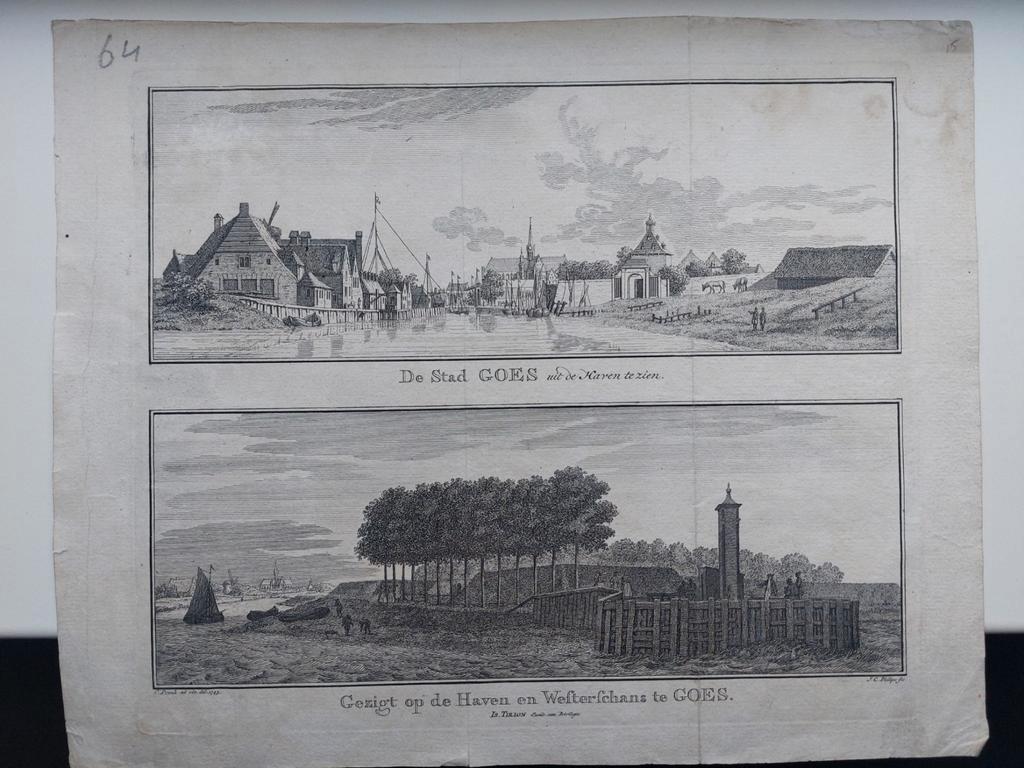 15 / Stad en gezicht op Westerschand en haven van Goes, Ophalen of Verzenden