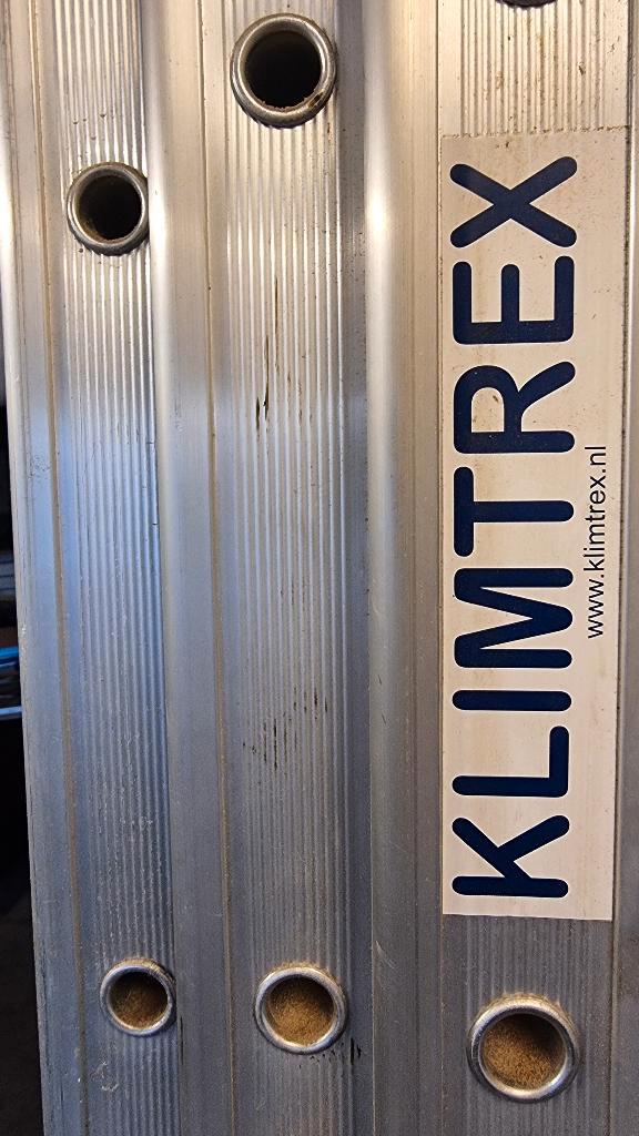 3x16 aluminium uitschuifladder, Doe-het-zelf en Verbouw, Ladders en Trappen, Gebruikt, Ladder, 4 meter of meer, Opvouwbaar of Inschuifbaar