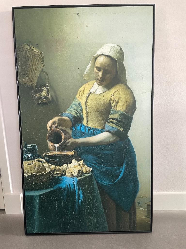 Schilderij melkmeisje, Ophalen, Zo goed als nieuw, Schilderij, 75 cm of meer