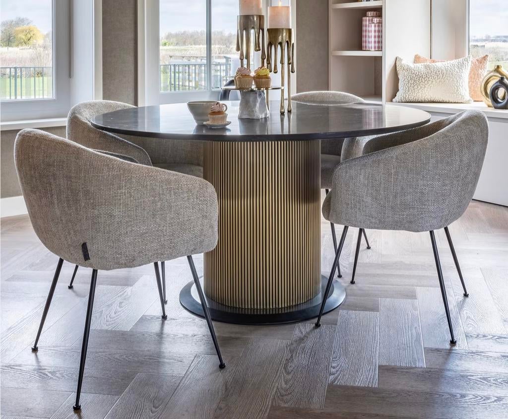 Ironville Ronde Eettafel - Richmond Interiors, Huis en Inrichting, Tafels | Eettafels, Ophalen, 100 tot 150 cm, Rond, Zo goed als nieuw