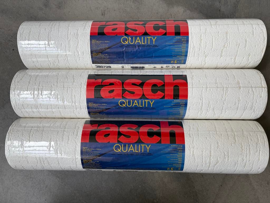 3 rollen wit behang, 53 cm breed, 10,05 meter lang, Huis en Inrichting, Stoffering | Behang, Ophalen of Verzenden, 10 tot 25 m²