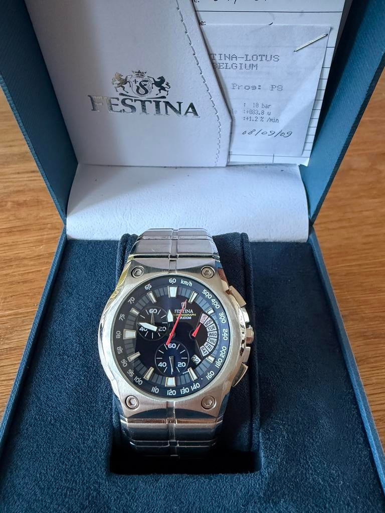 Festina chronograaf, Sieraden, Tassen en Uiterlijk, Horloges | Heren, Ophalen of Verzenden, Zo goed als nieuw, Staal, Overige merken