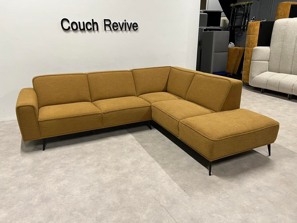 GRATIS LEVERING Gele Hoekbank 270x225 REFURBISHED, Huis en Inrichting, Banken | Bankstellen, 250 tot 300 cm, Verzenden, Zo goed als nieuw