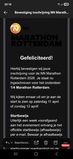Startnummer kwart Marathon Rotterdam, Eén persoon, April