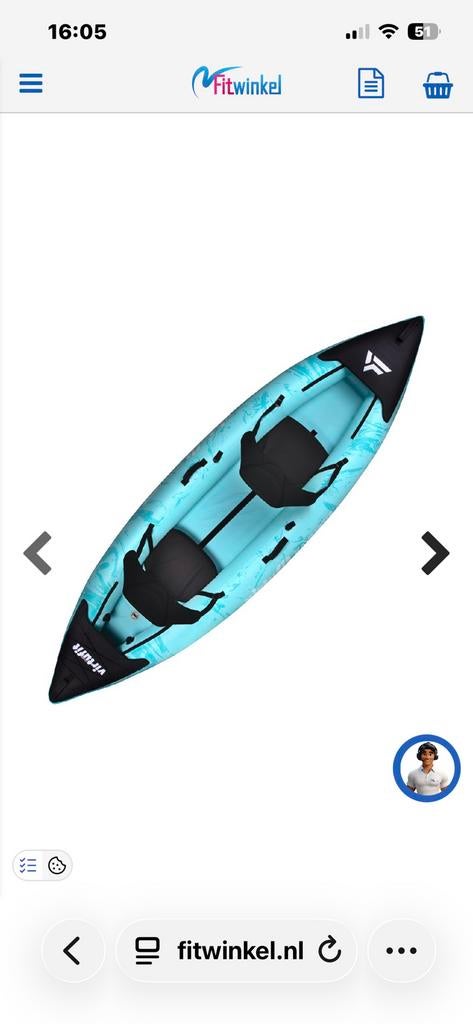 Nieuwe Virtufit Kayak 2-3 persoons, turquoise, opblaasbaar, Ophalen, Nieuw