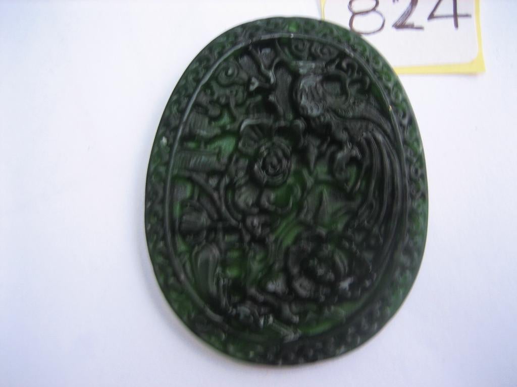 Prachtige amulet hanger van chinese jade / 824#, Ophalen of Verzenden, Zo goed als nieuw, Groen, Steen of Mineraal