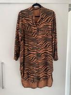 lange bruine zebra dieren print blouse tuniek overhemd mt S, Made in Italy, Bruin, Ophalen of Verzenden, Zo goed als nieuw