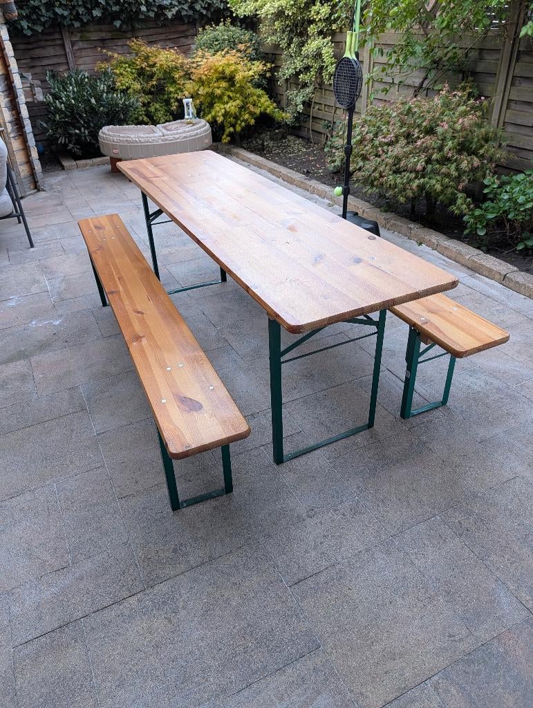 Biertafel, Tuin en Terras, Picknicktafels, Ophalen, Gebruikt, Inklapbaar, Rechthoekig