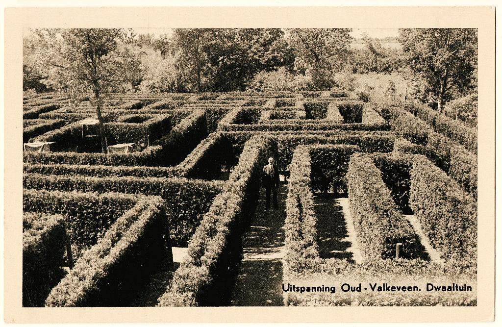 Naarden, Uitspanning Oud-Valkeveen Dwaaltuin 1950 ongelopen, Verzenden, 1940 tot 1960, Ongelopen, Noord-Holland