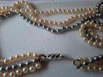 Vintage parelcollier met meerdere strengen, Ophalen, Zo goed als nieuw, Grijs, Overige materialen