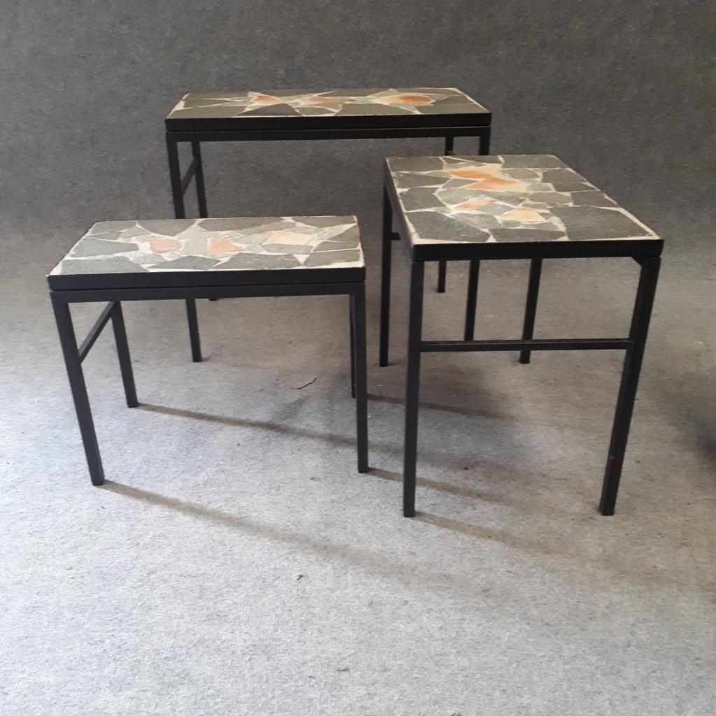 Vintage tafeltjes, Ophalen, Gebruikt, Minder dan 45 cm, Metaal of Aluminium