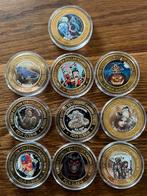 10x casino $10 munt dollar met gekleurde afbeelding, Verzenden, Noord-Amerika, Zilver