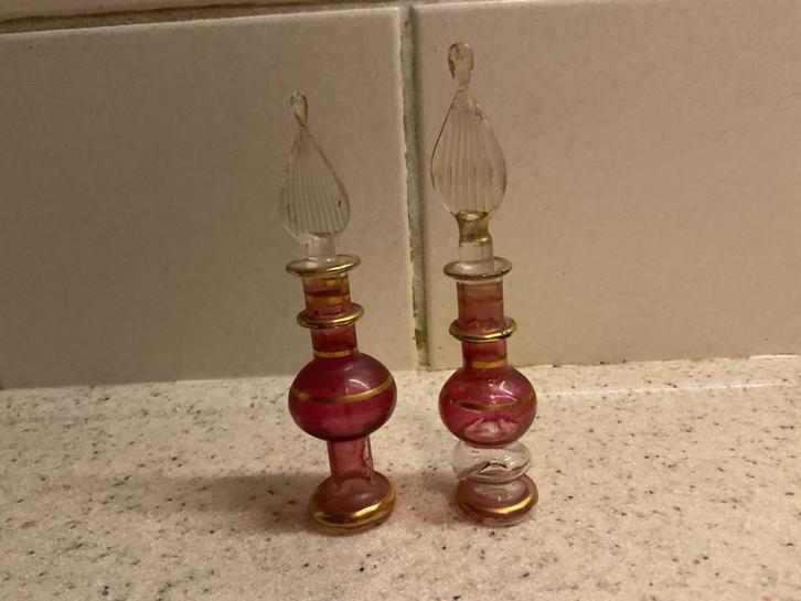 2 Griekse parfumflesjes - Vintage decoratie, Sieraden, Tassen en Uiterlijk, Uiterlijk | Parfum, Gebruikt, Ophalen of Verzenden