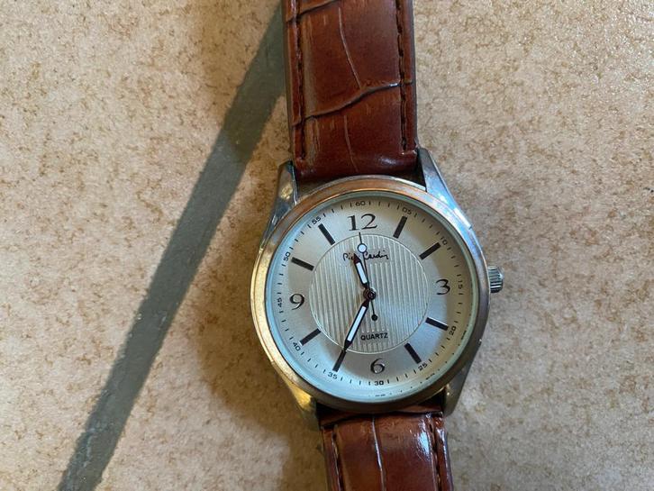 Pierre Cardin herenhorlogekwarts leren band in ZG st, Sieraden, Tassen en Uiterlijk, Horloges | Heren, Gebruikt, Polshorloge, Overige merken