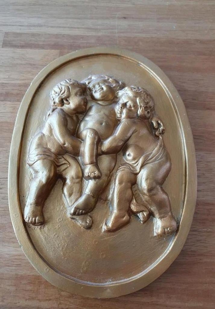 Putti, cherubijnen, engelen, goudkleurig, Ophalen of Verzenden