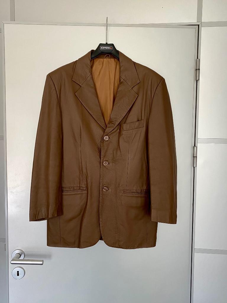i601 Echt leren jasje mt. 50=M blazer colbert jas bruin leer, Kleding | Heren, Kostuums en Colberts, Ophalen of Verzenden, Zo goed als nieuw